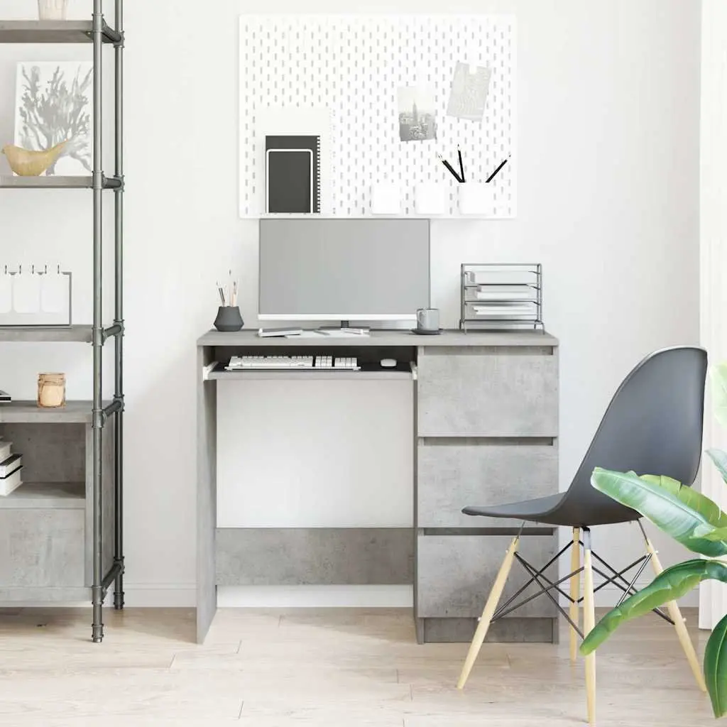 Concrete Grey Office Desk, 90cm