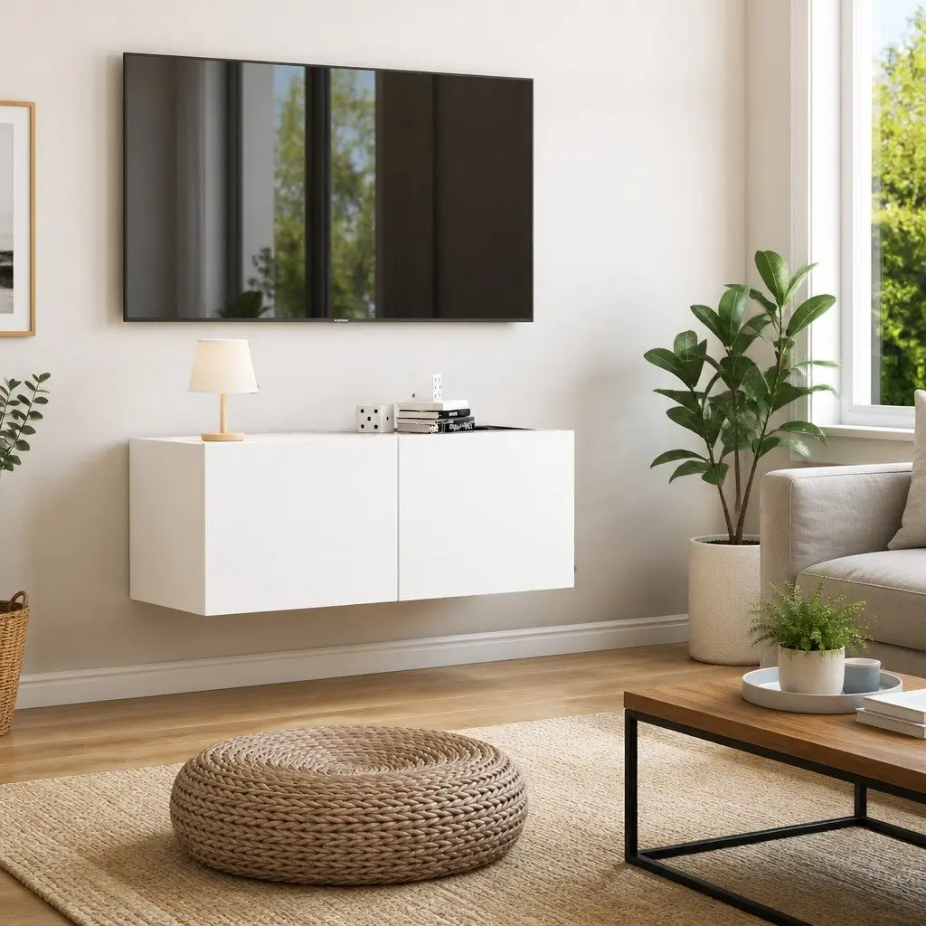 Wall Mounted TV Cabinet Living Room 80x30x30cm Engineered Wood Storage Unit