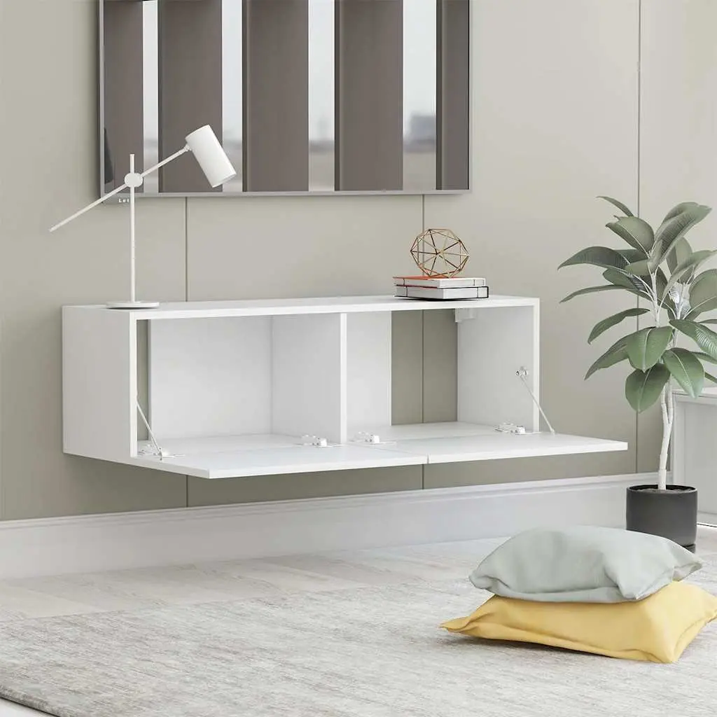 Wall-Mounted TV Cabinet for Living Room 100x30x30 cm Storage Unit with Drop-Down Doors