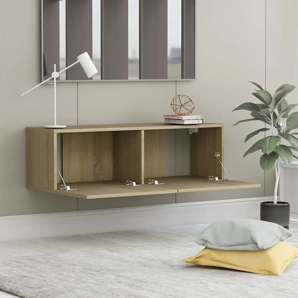 TV Cabinet Wall-Mounted Living Room Brown 100 x 30 x 30 cm