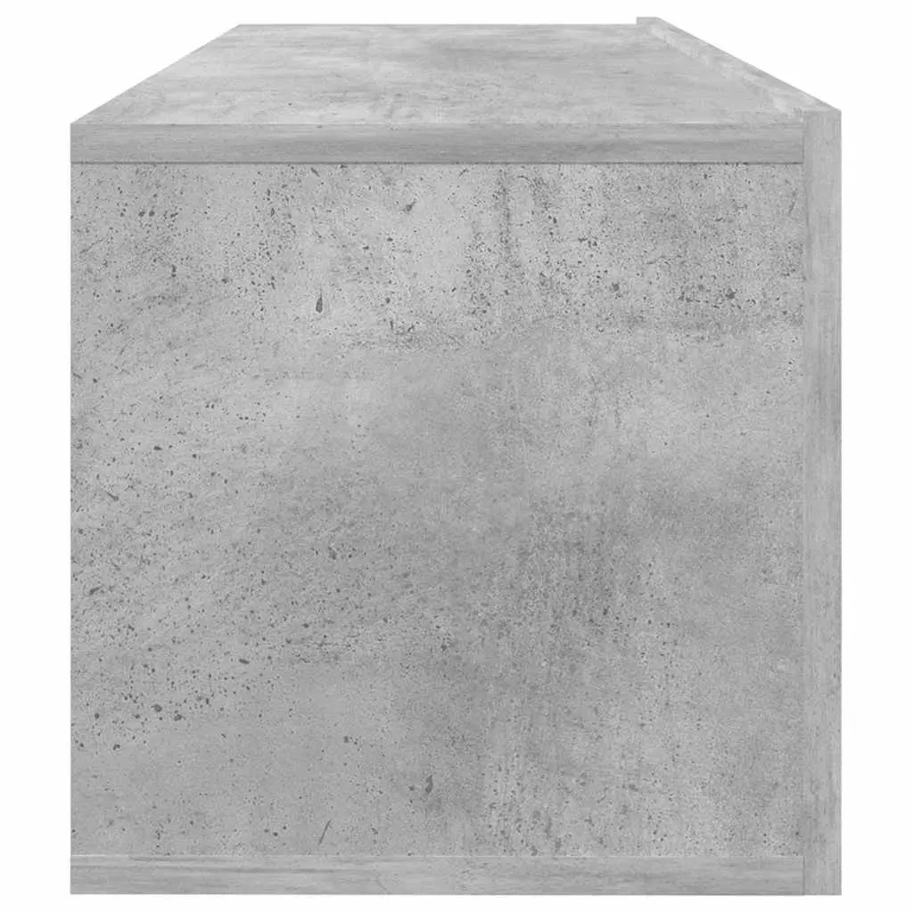 Grey Wall-Mounted Storage Unit with Drop-Down Doors for TV and Media 100x30x30 cm