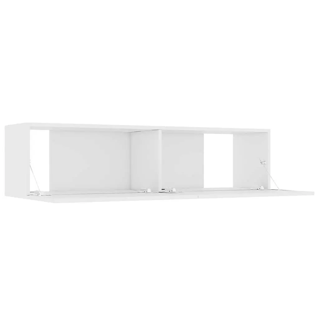 Wall-Mounted TV Cabinet for Living Room White 120x30x30 cm Storage Unit with Drop-Down Doors