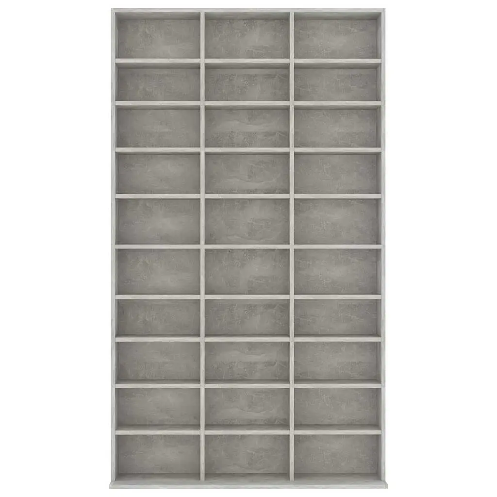 Media Storage Cabinet 30 Compartment Grey Engineered Wood for Living Room Bedroom Office
