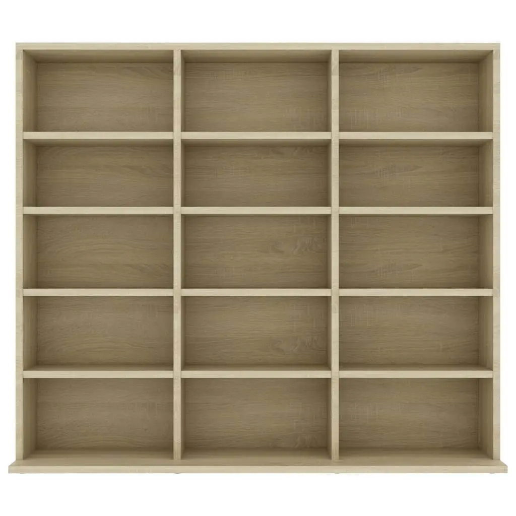 15-Compartment CD Cabinet in Brown