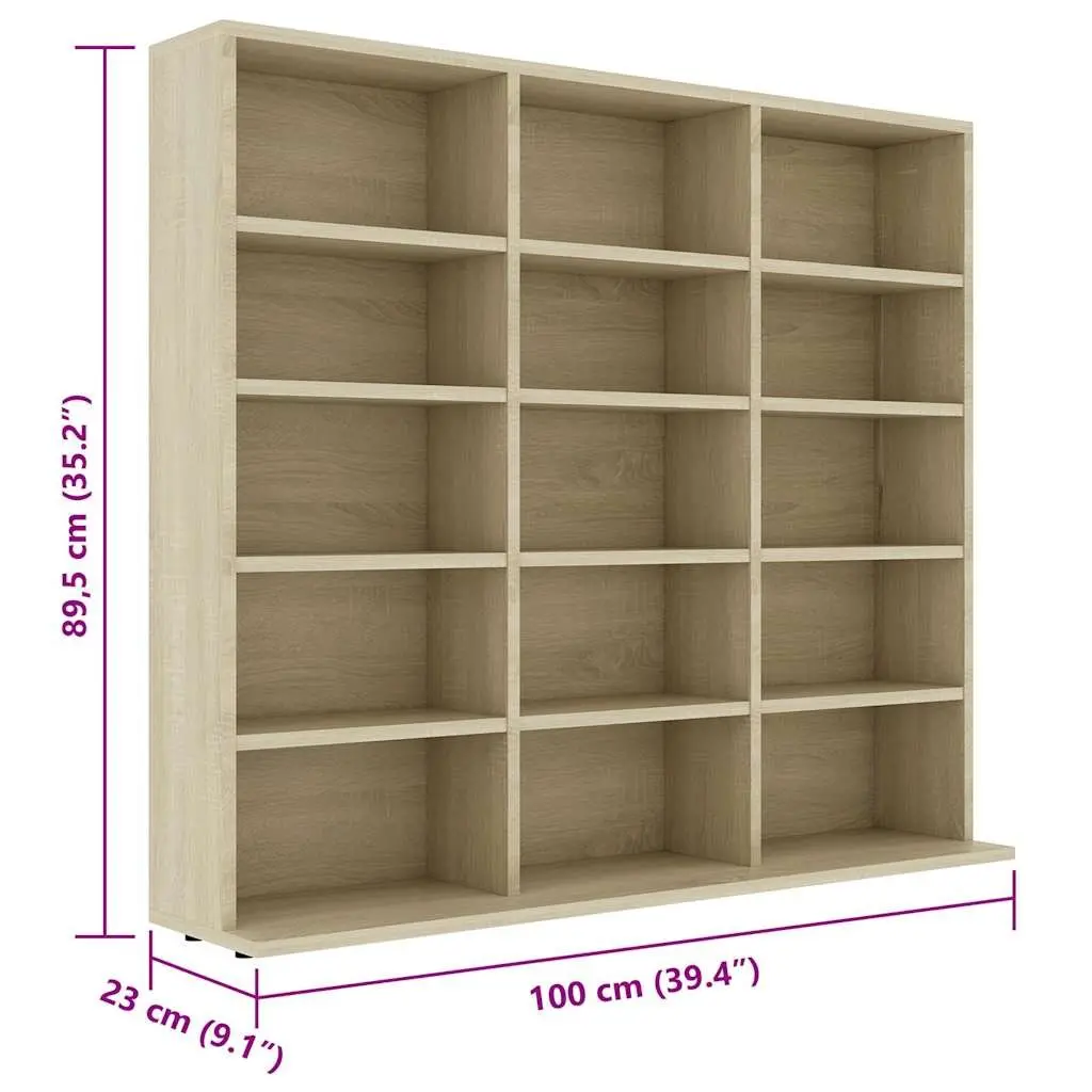 15-Compartment CD Cabinet in Brown