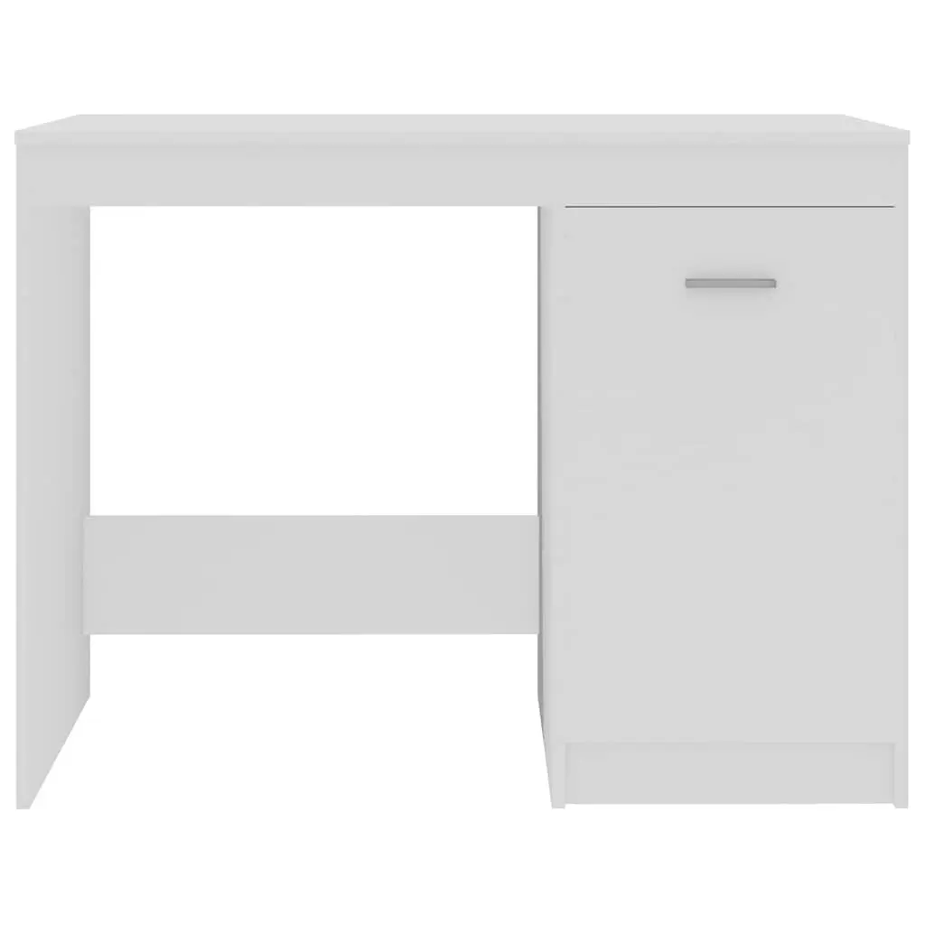 White Writing Desk for Home Office 100x50x76 cm with Integrated Storage Cabinet