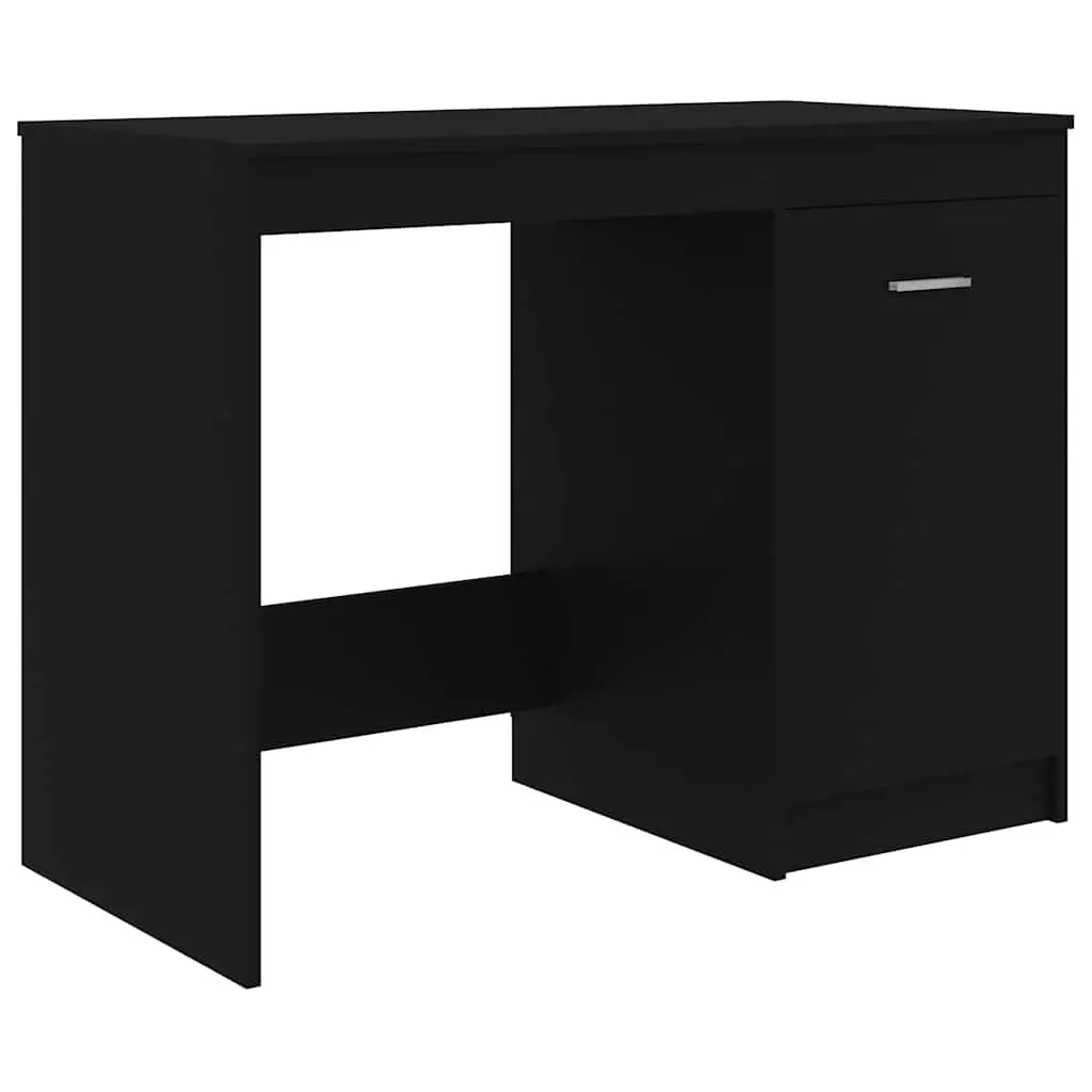 Black Office Desk with Storage Cabinet