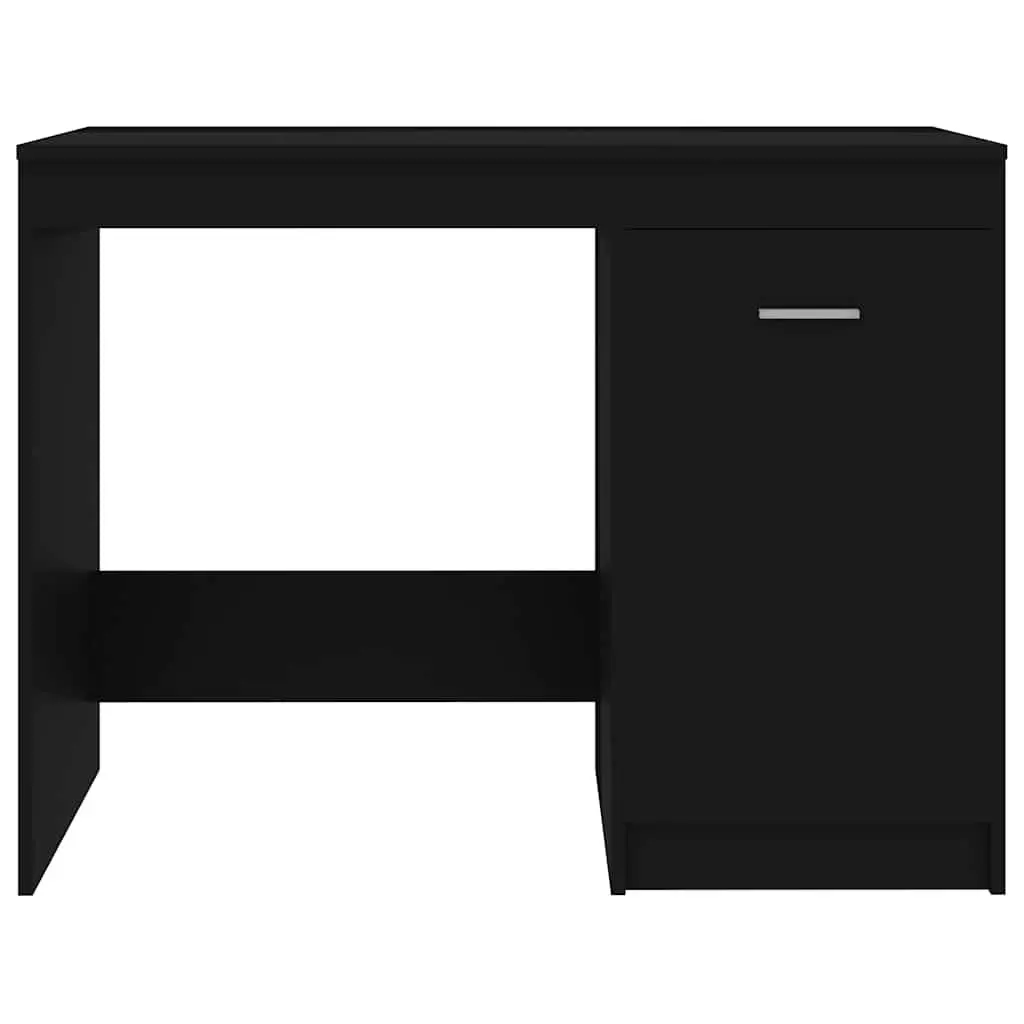 Black Office Desk with Storage Cabinet