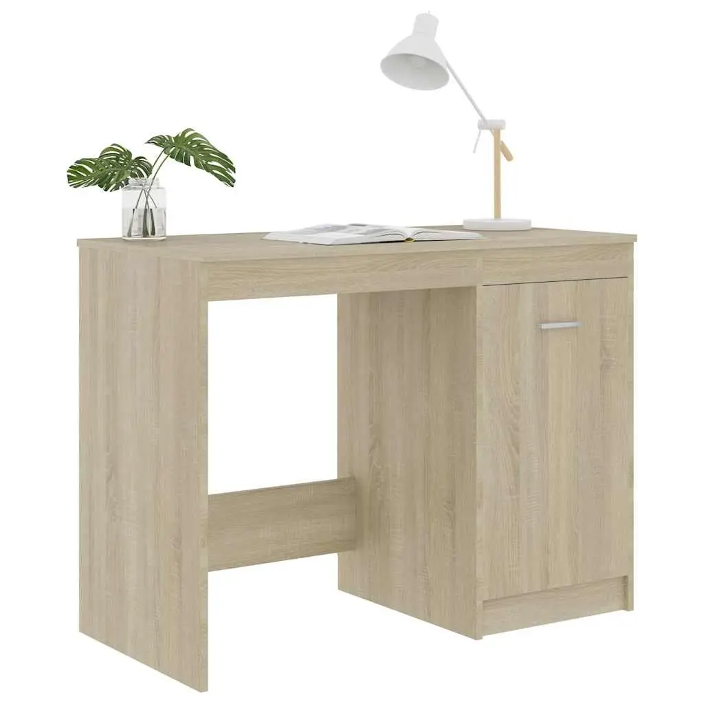 Office Desk with Storage Cabinet Brown Writing Table Study Workstation