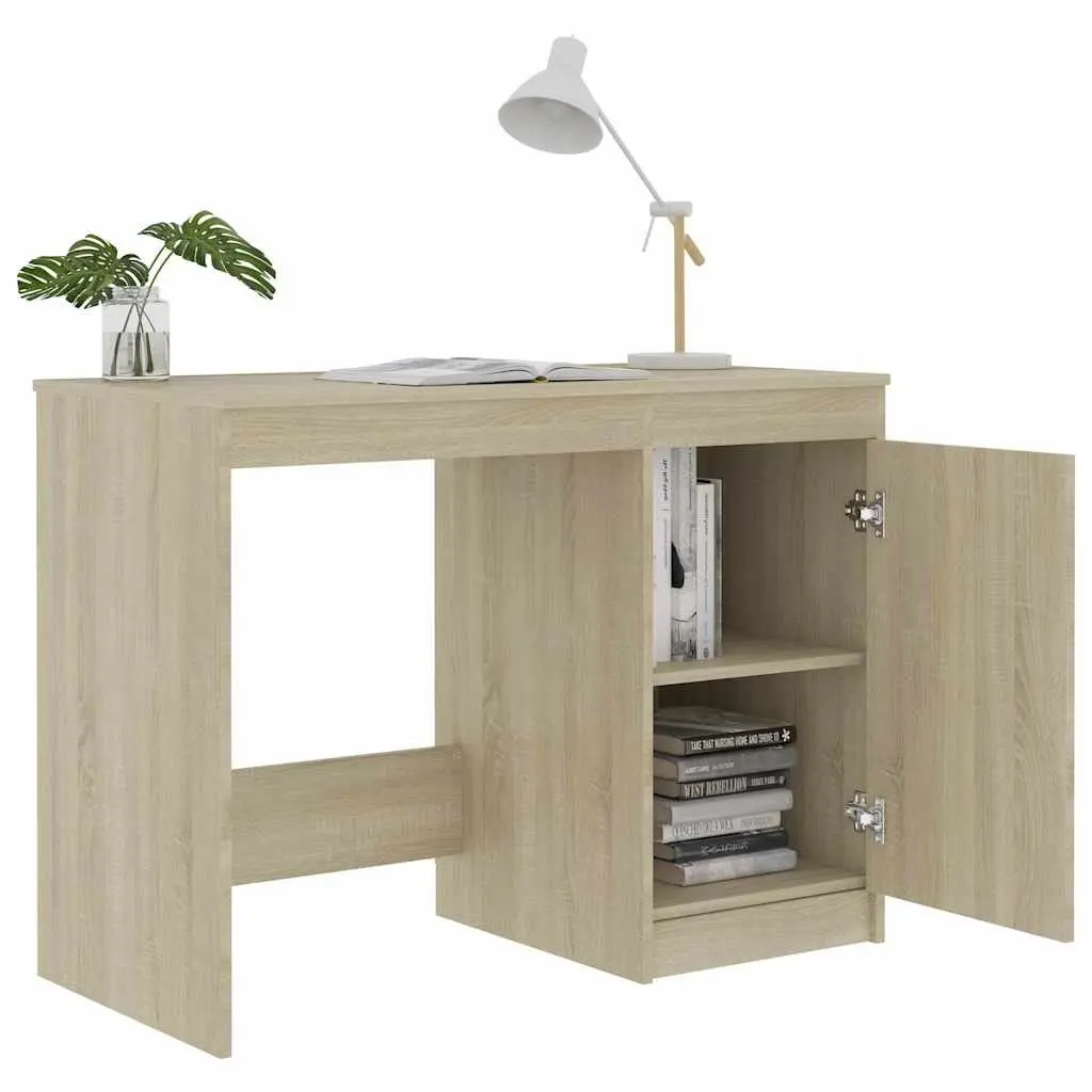 Office Desk with Storage Cabinet Brown Writing Table Study Workstation