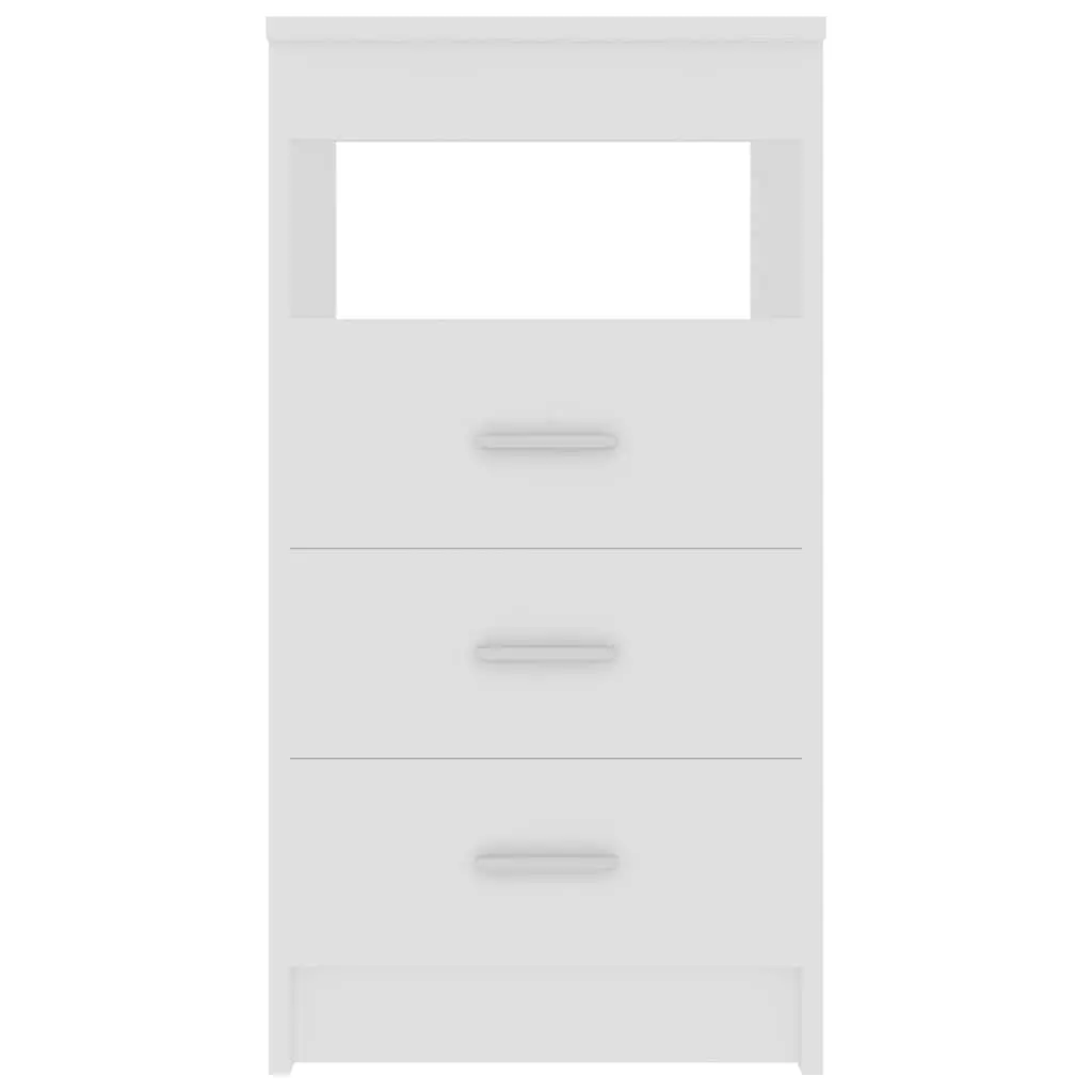 Storage Cabinet 3 Drawer White Engineered Wood Compact Organiser Shelf Unit