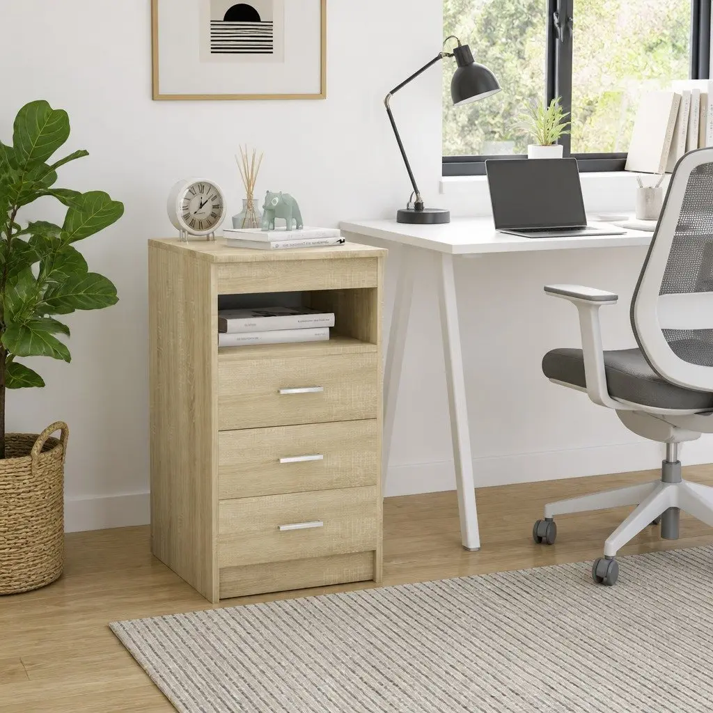 Engineered Wood Drawer Cabinet with 3 Drawers