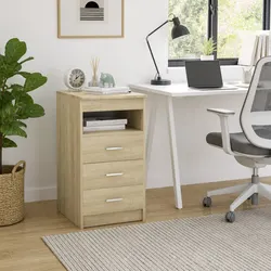 Engineered Wood Drawer Cabinet with 3 Drawers