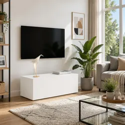 White TV Cabinet Dimensions 80x34x30 cm with 3 Drawers