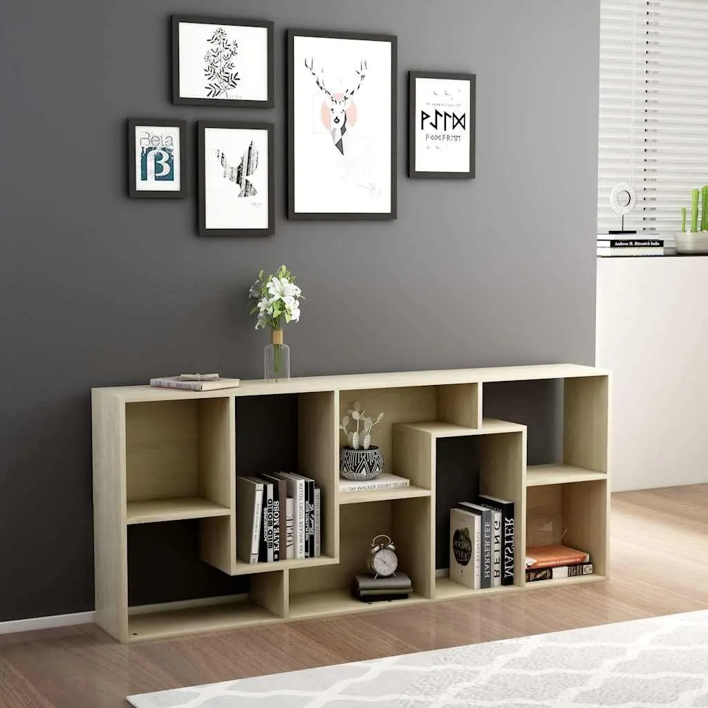 Book Cabinet Sonoma Oak Brown Engineered Wood Bookshelf Storage Shelving Unit
