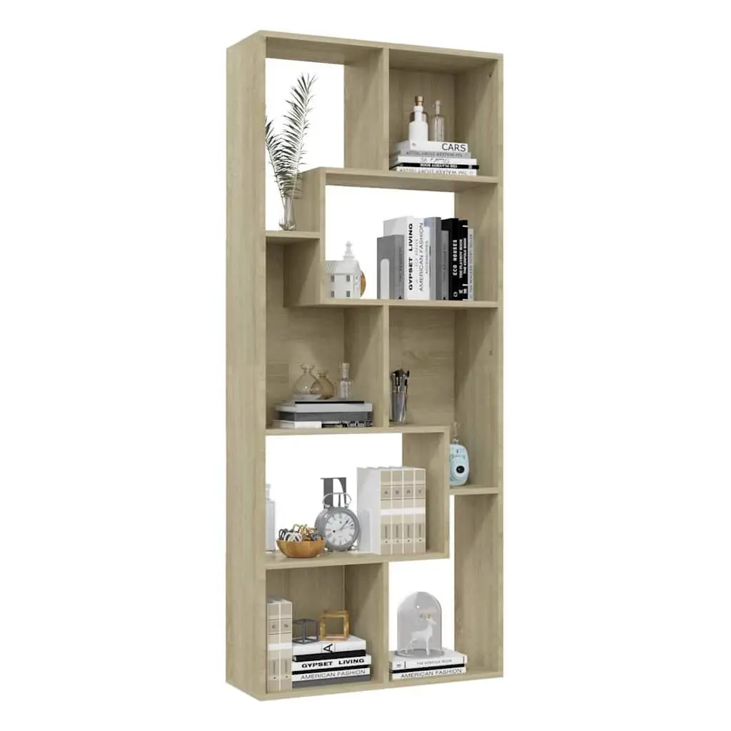 Book Cabinet Sonoma Oak Brown Engineered Wood Bookshelf Storage Shelving Unit
