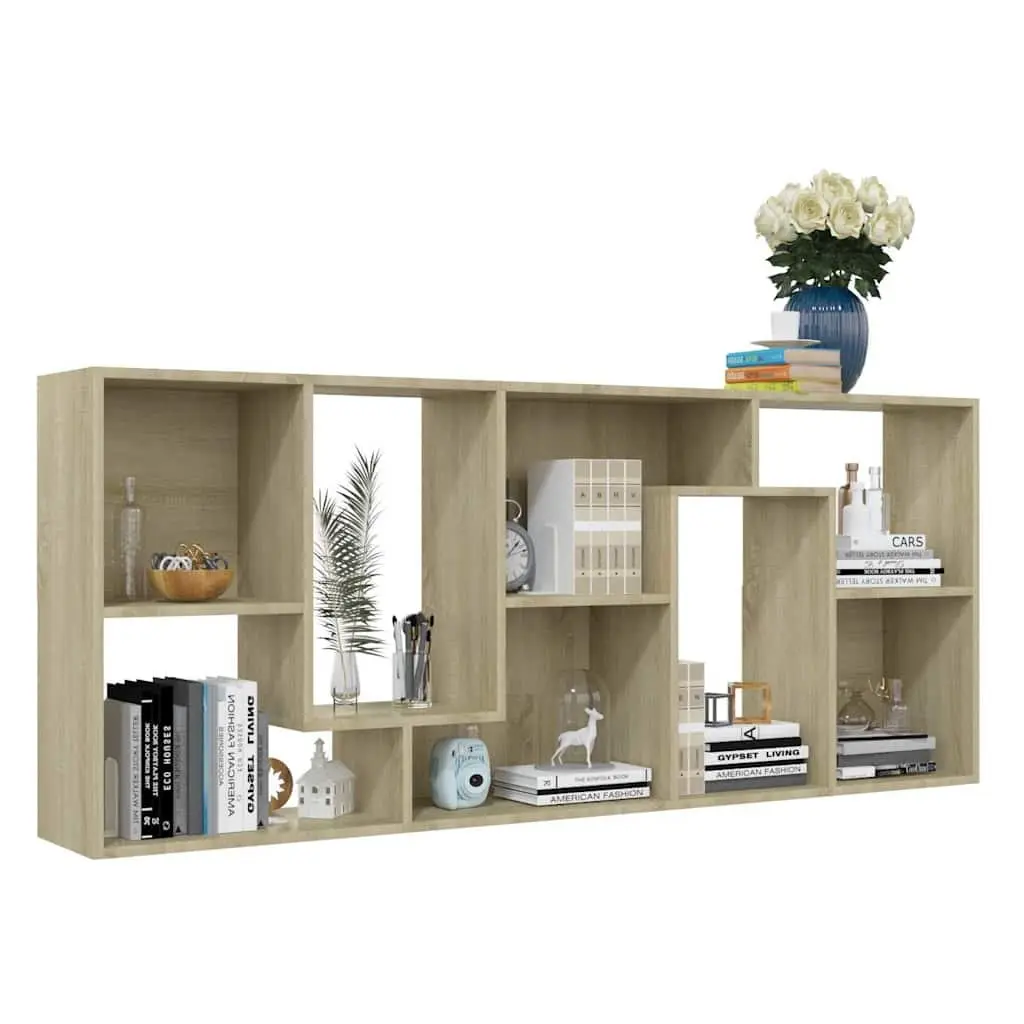Book Cabinet Sonoma Oak Brown Engineered Wood Bookshelf Storage Shelving Unit