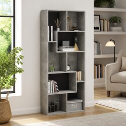 67x24x161cm Grey Engineered Wood Book Cabinet