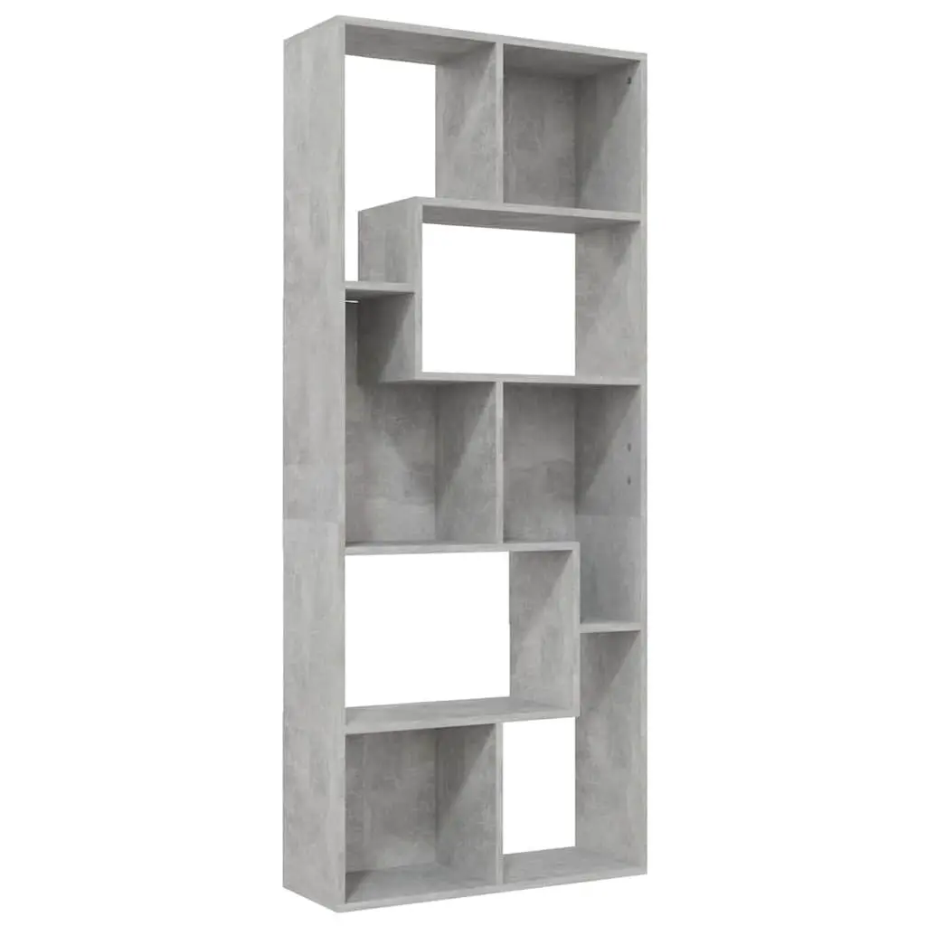 67x24x161cm Grey Engineered Wood Book Cabinet