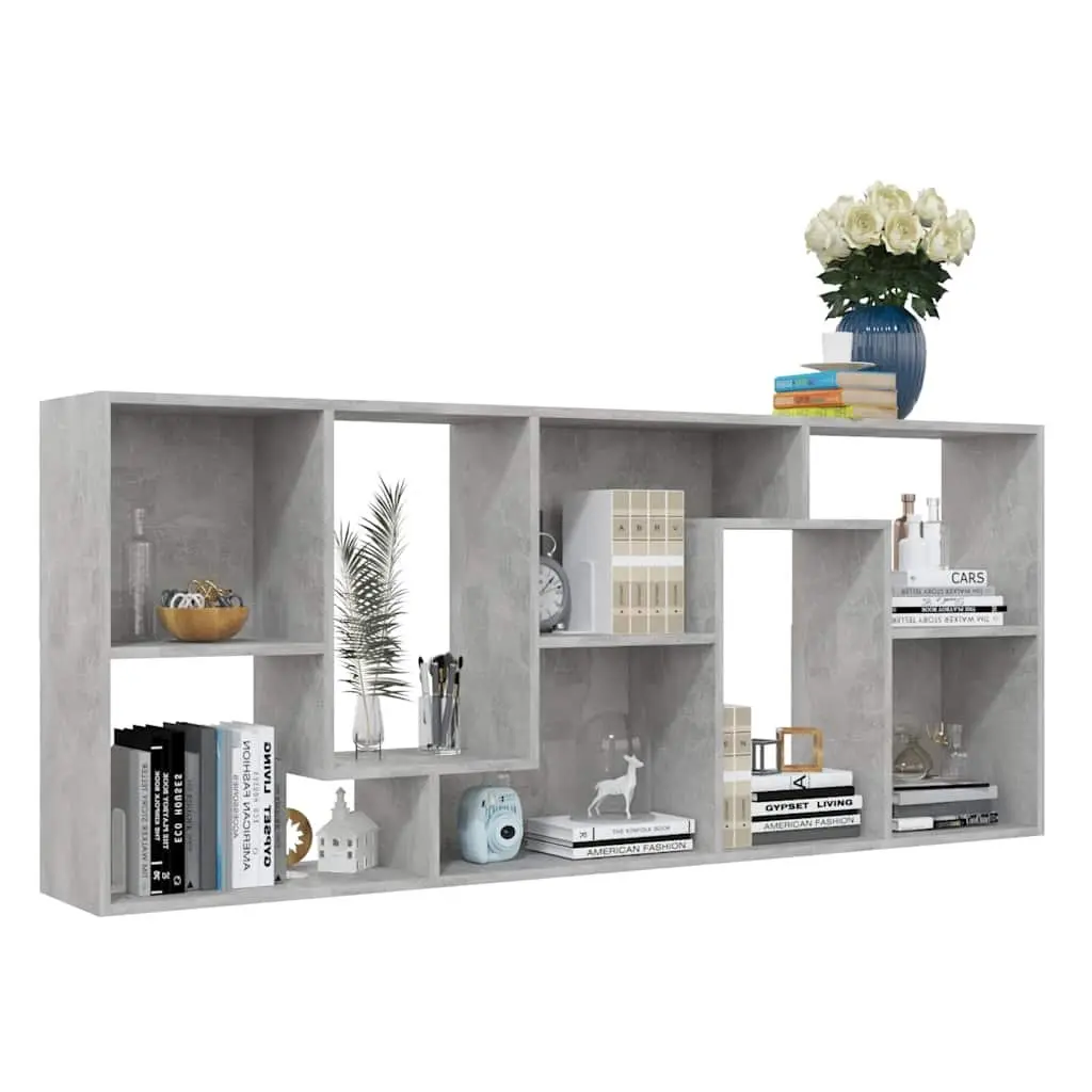 67x24x161cm Grey Engineered Wood Book Cabinet