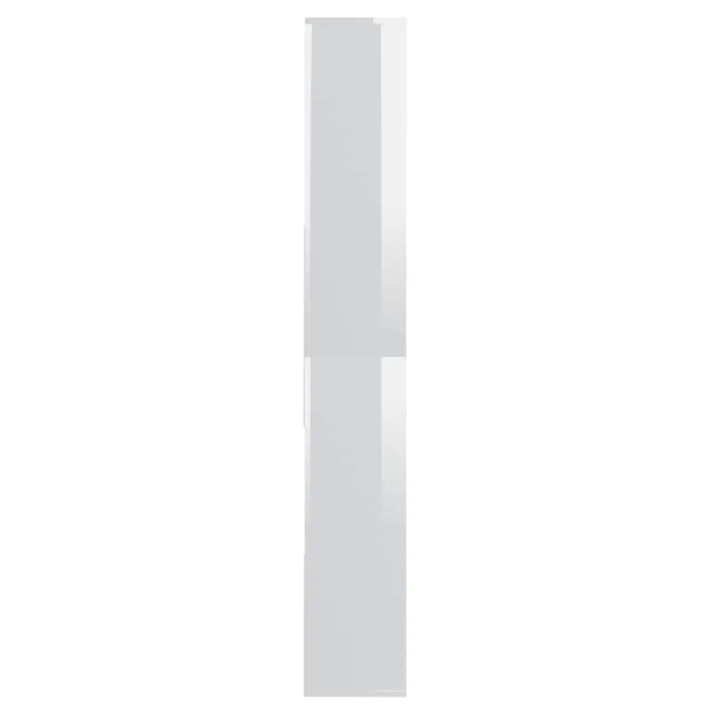 Book Cabinet Storage Shelving Unit for Home 67x24x161cm High Gloss White Engineered Wood