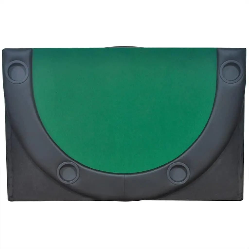 Poker Tabletop 10 Player Foldable Green Racetrack Cup Holders Gaming Table