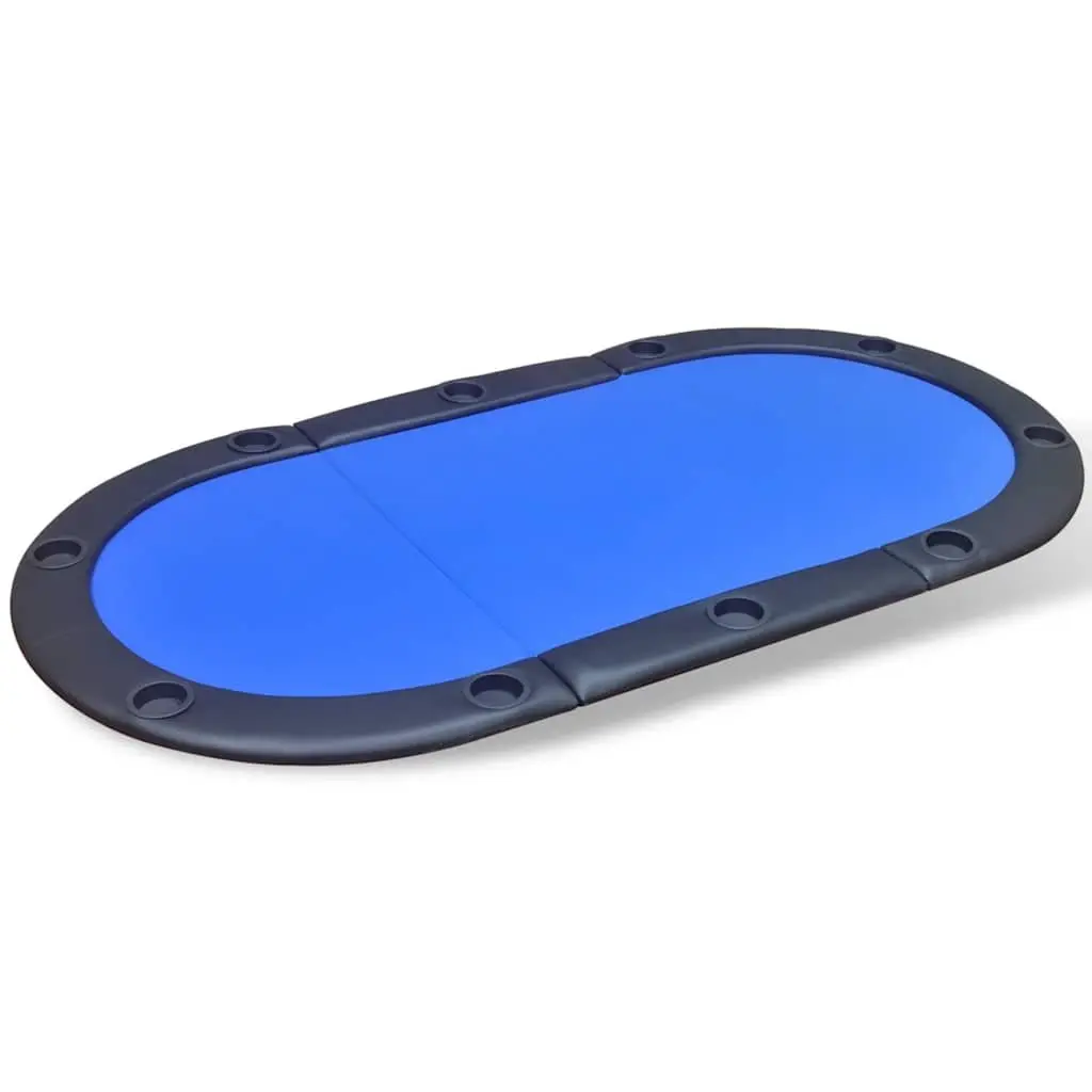 Poker Tabletop 10-Player Foldable Racetrack Blue Padded Playing Surface Cup