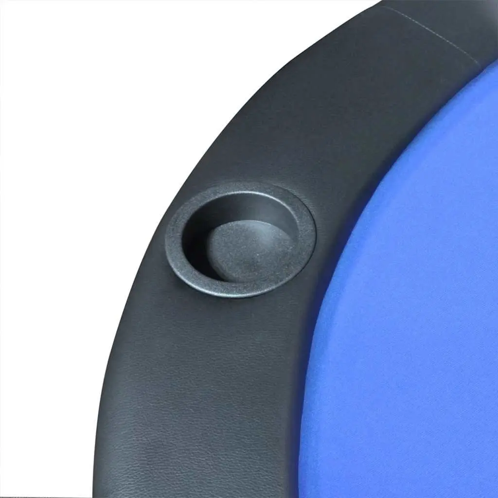 Poker Tabletop 10-Player Foldable Racetrack Blue Padded Playing Surface Cup