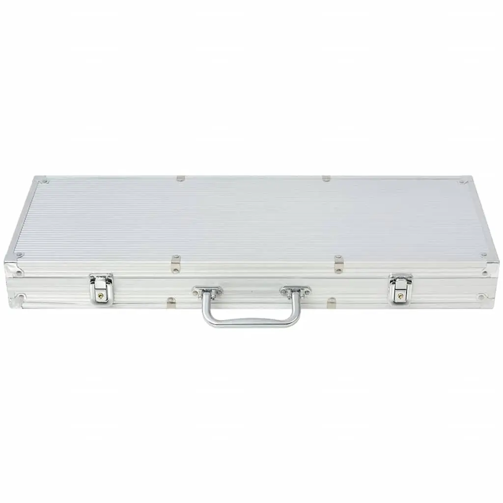 Poker Set 500 Chips Casino Cards Dice Buttons Aluminium Case Game