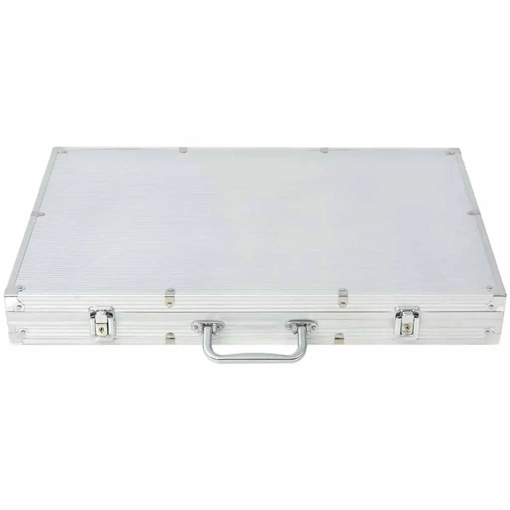 Poker Set 1000 Chips Casino Dice Cards Buttons Gaming Aluminium Case