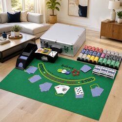 Poker Gaming Set: 600 Laser Chips, Cards, and Dice Included