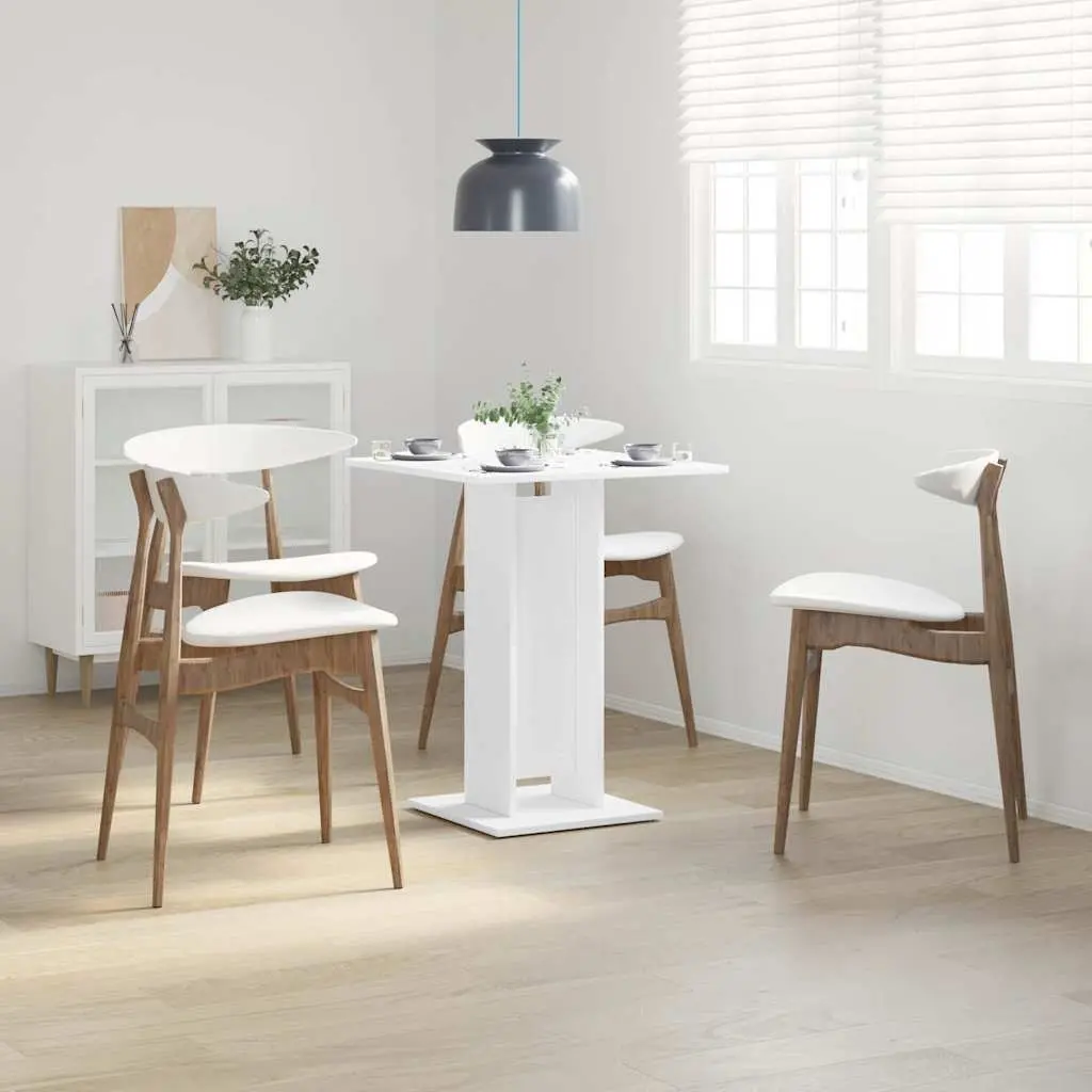 Bistro Table Kitchen Dining Room White 60x60x75 cm Engineered Wood