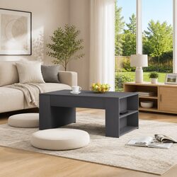 Coffee Table - Grey Engineered Wood, 100x60x42 cm