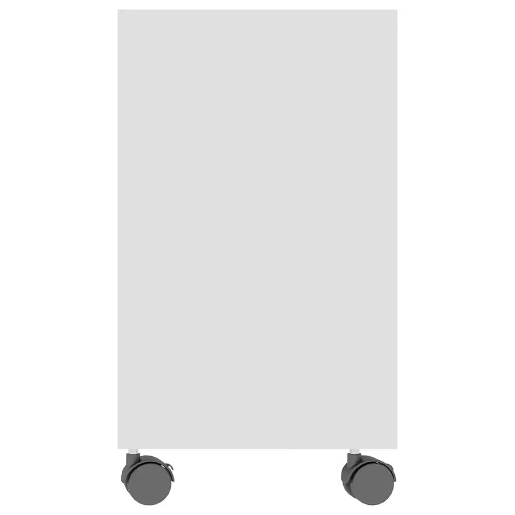End Table White 70x35x55 cm with Wheels Engineered Wood Accent Side Table