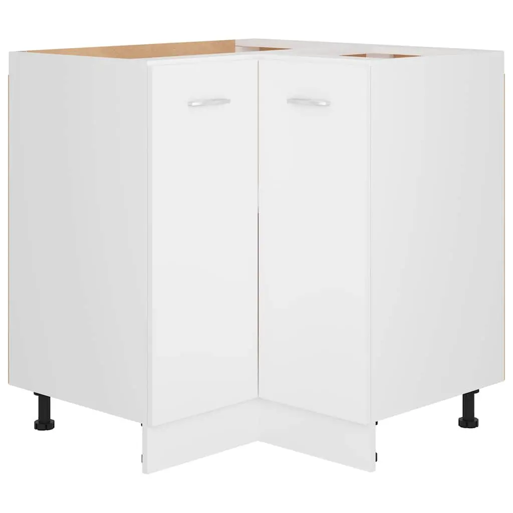 Corner Bottom Cabinet Kitchen Storage White Engineered Wood 75.5x75.5x81.5cm