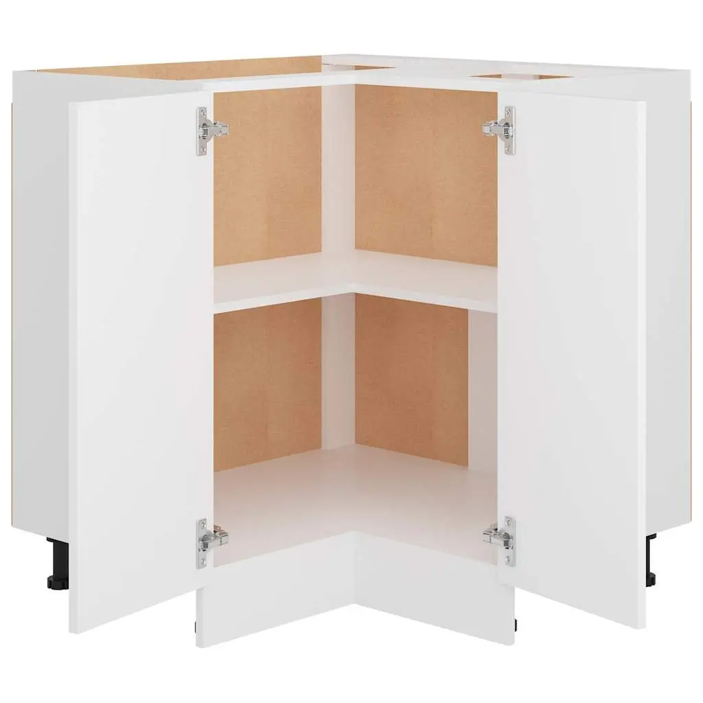 Corner Bottom Cabinet Kitchen Storage White Engineered Wood 75.5x75.5x81.5cm