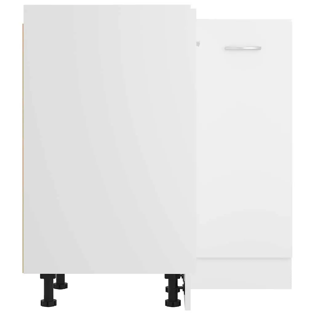 Corner Bottom Cabinet Kitchen Storage White Engineered Wood 75.5x75.5x81.5cm