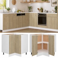 Corner Bottom Cabinet: 75.5x81.5 cm Brown Wood