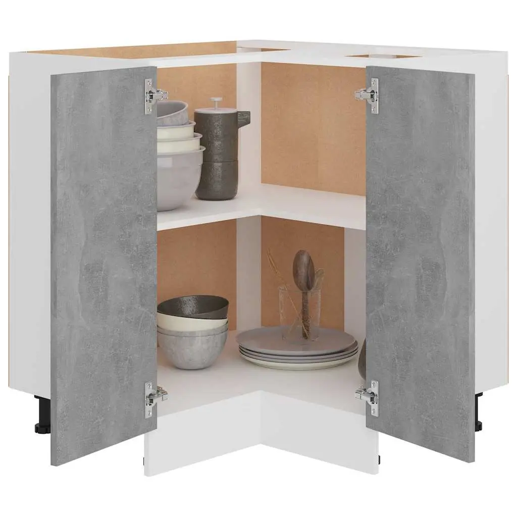 Grey Corner Bottom Kitchen Cabinet