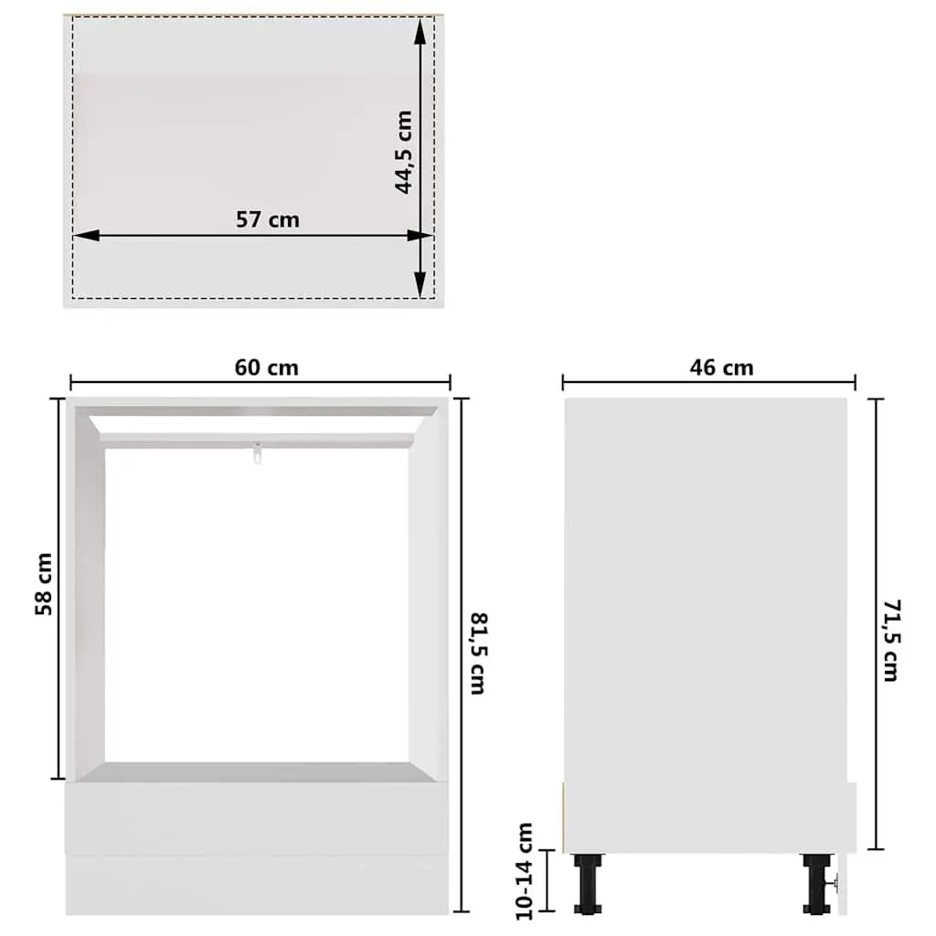 Oven Cabinet White Kitchen Storage Furniture Engineered Wood Cupboard Organiser