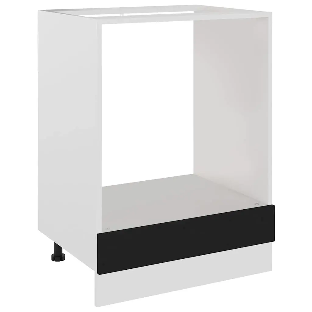 Oven Cabinet Kitchen Storage Engineered Wood Black 60x46x81.5cm