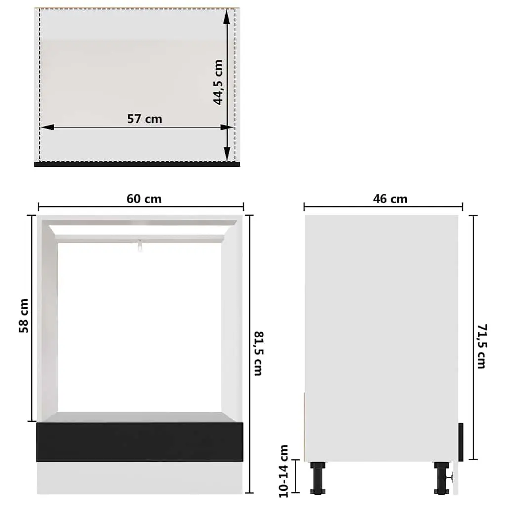 Oven Cabinet Kitchen Storage Engineered Wood Black 60x46x81.5cm