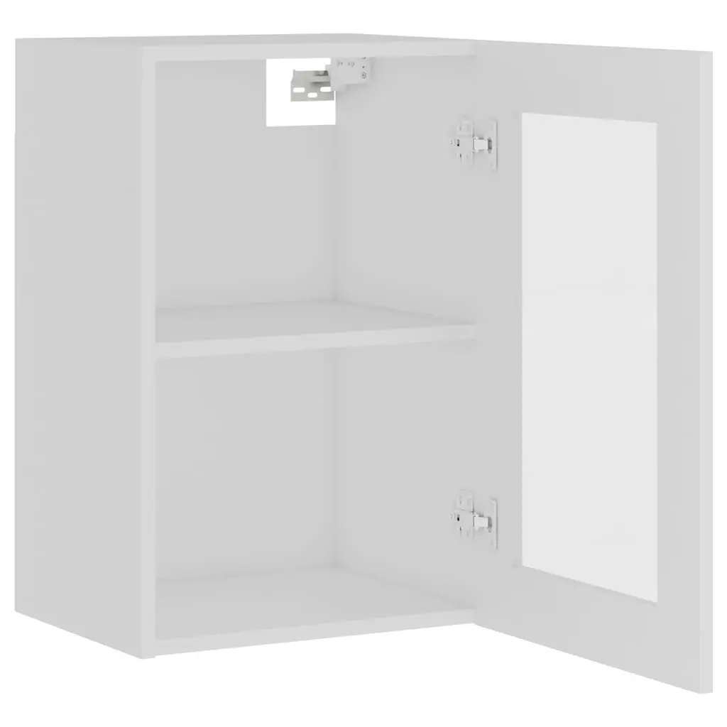 Hanging Glass Kitchen Cabinet, White