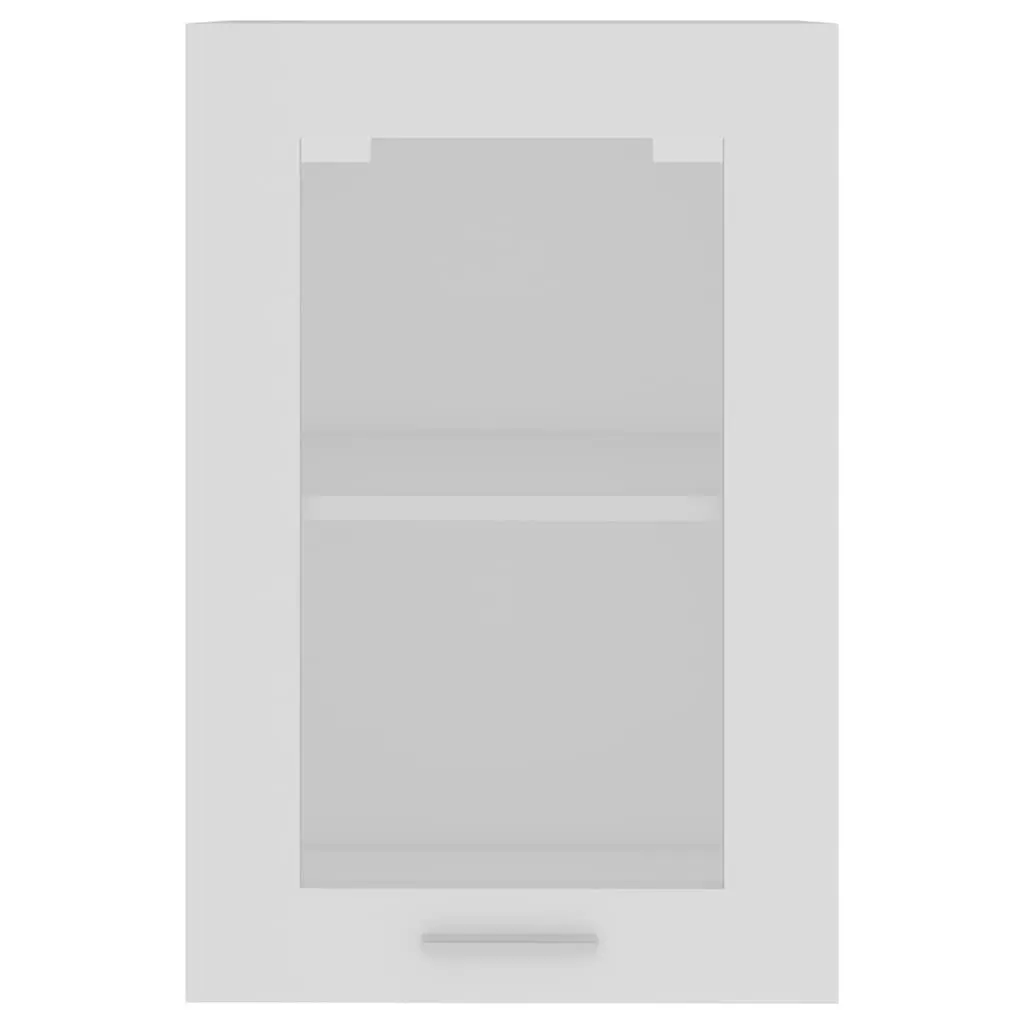 Hanging Glass Kitchen Cabinet, White