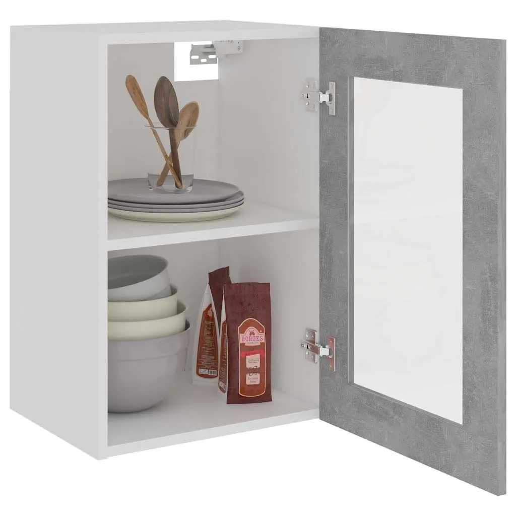Hanging Kitchen Cabinet Grey Engineered Wood Wall Mounted 40x31x60cm