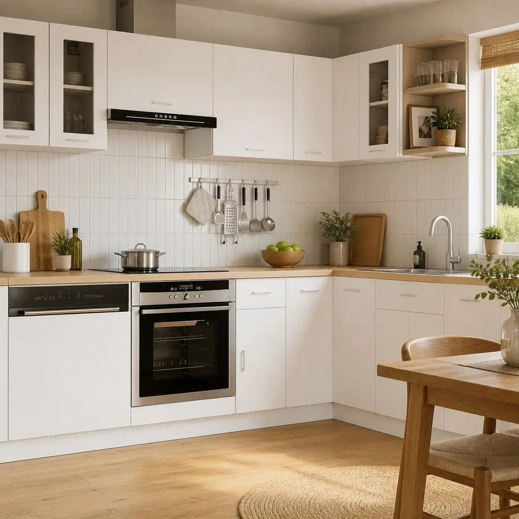 Wall-Mounted Glass Cabinet Storage for Kitchen 60x31x60cm White with Two Shelves