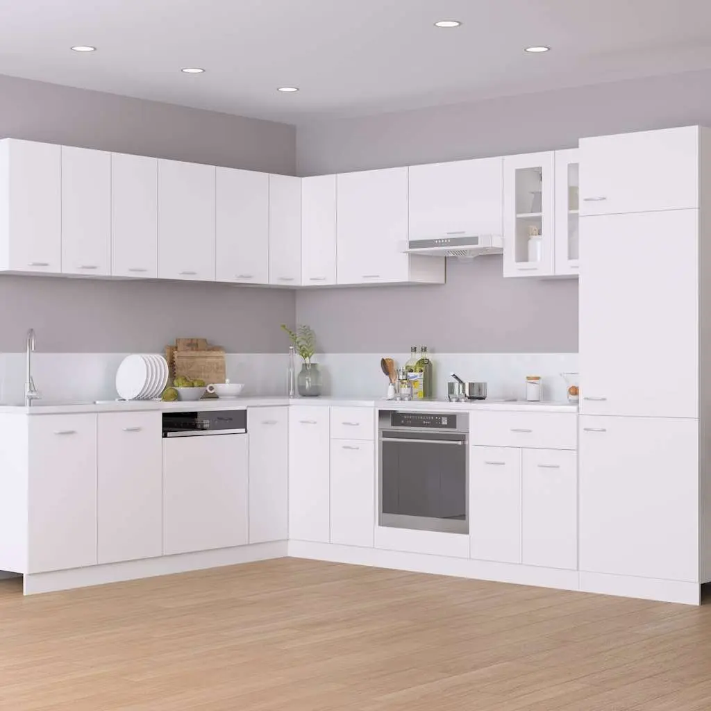Wall-Mounted Glass Cabinet Storage for Kitchen 60x31x60cm White with Two Shelves