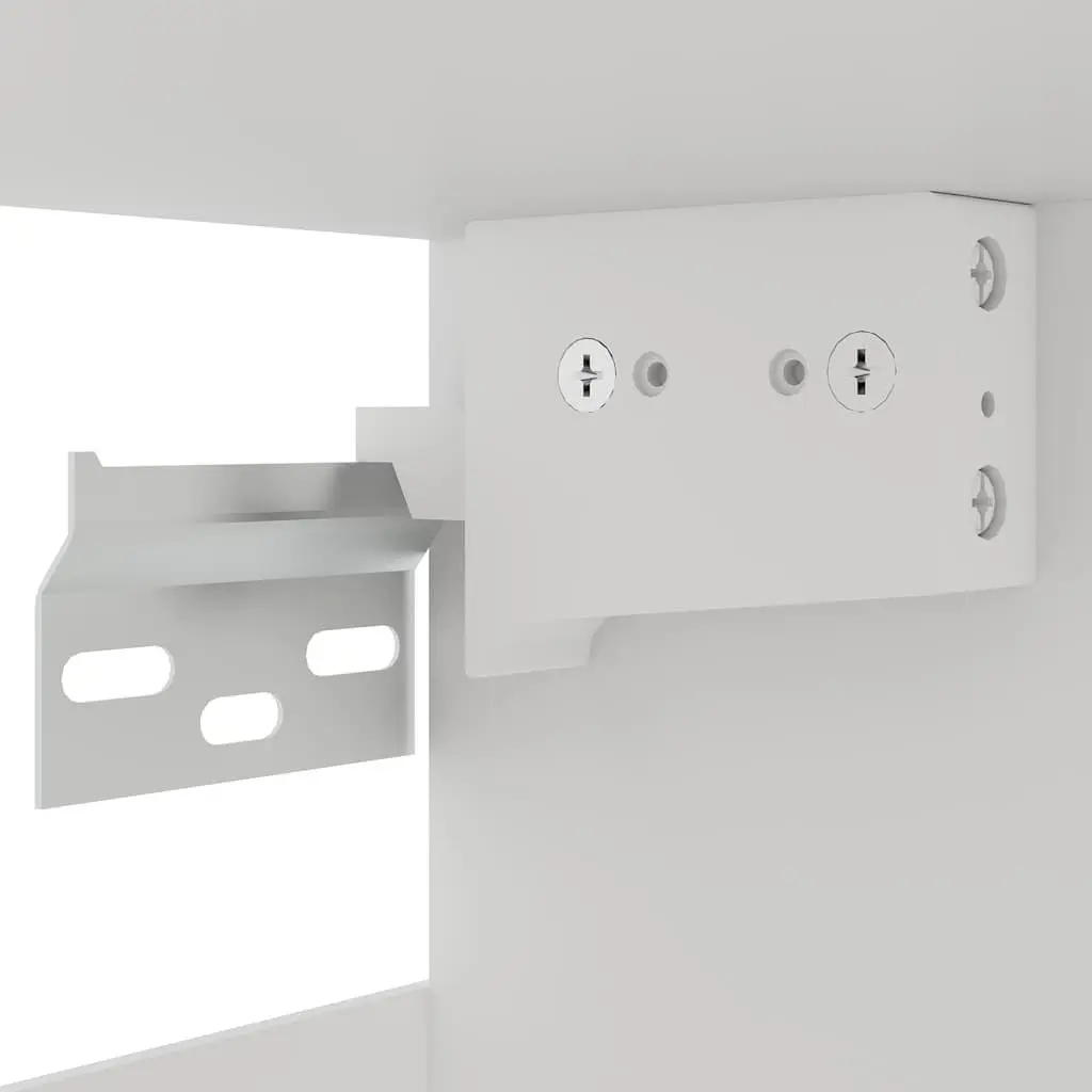 Wall-Mounted Glass Cabinet Storage for Kitchen 60x31x60cm White with Two Shelves