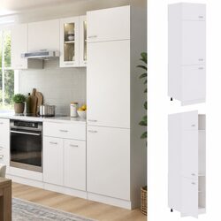 White Kitchen Storage Cabinet – 60x57x207cm with Four Shelves