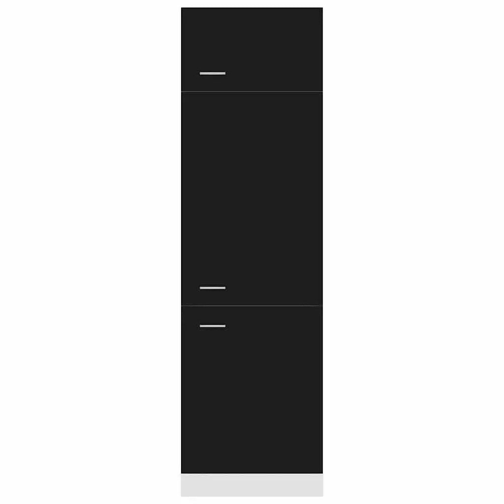 Black Kitchen Refrigerator Cabinet